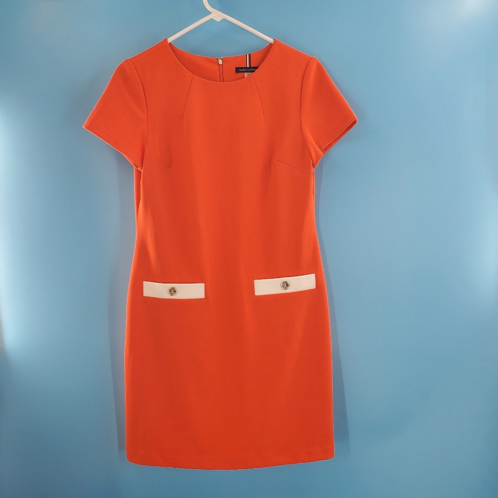Tommy H orange midi retro dress - Picture 9 of 11